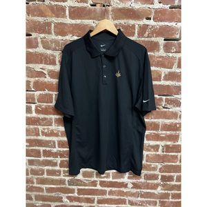 Nike Men's Shirt Golf Dri-Fit Black Tour Polo XL Cincoror Tequila NWT